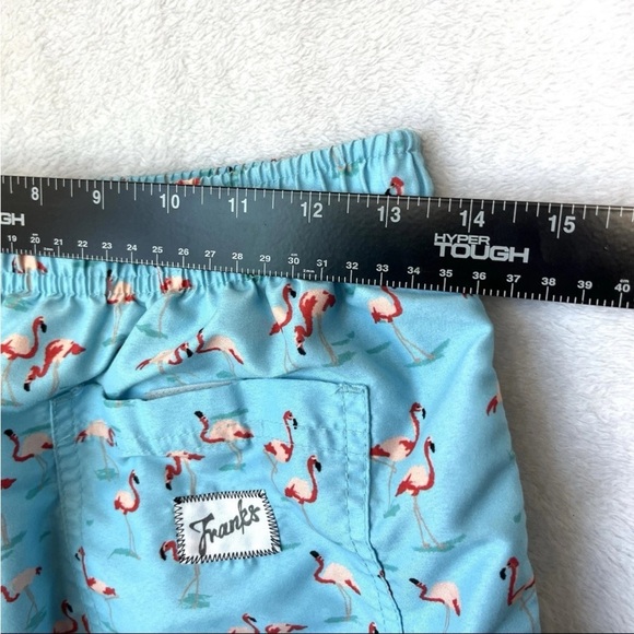 Franks Australia Men Sz L Pink Flamingos Print Swim Trunks Mesh Lined Beach - Picture 2 of 12
